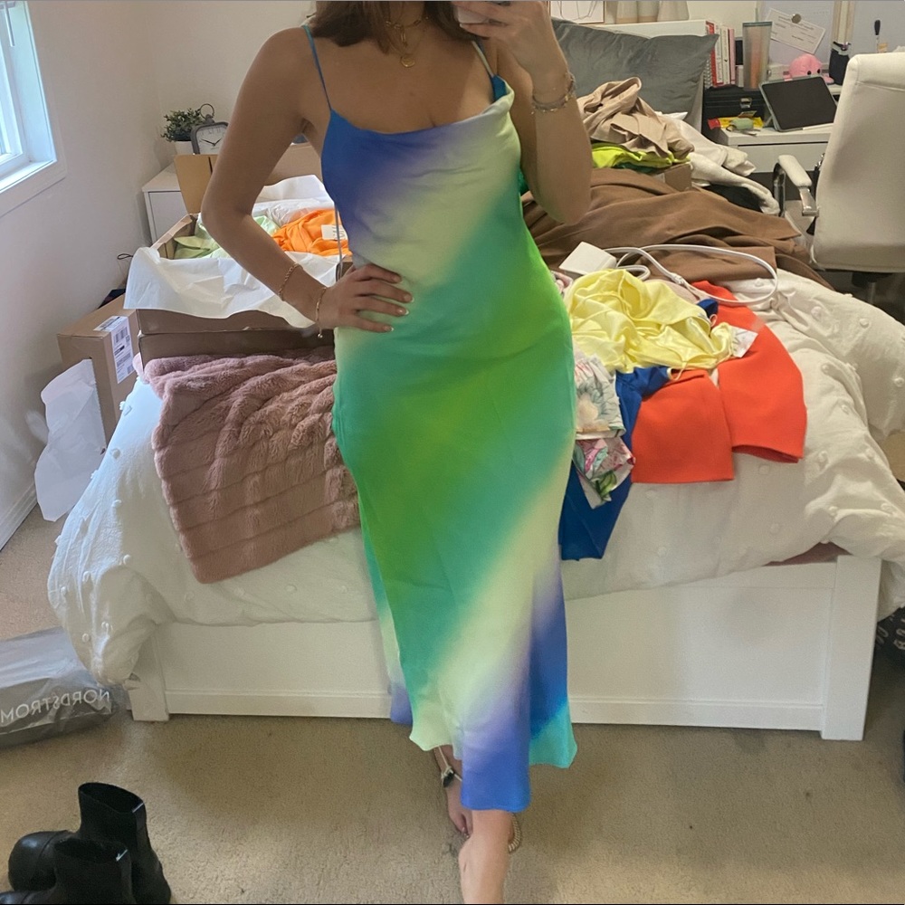 The Dye Satin Effect dress